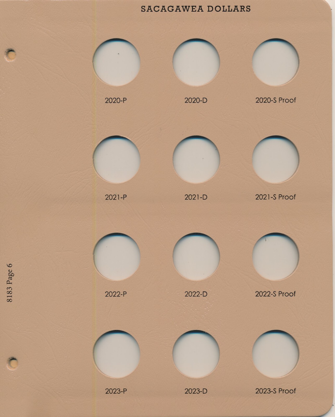 Dansco Album 8183 PAGE 6 ONLY 2020-2023 Sacagawea / Native American w/PROOFS