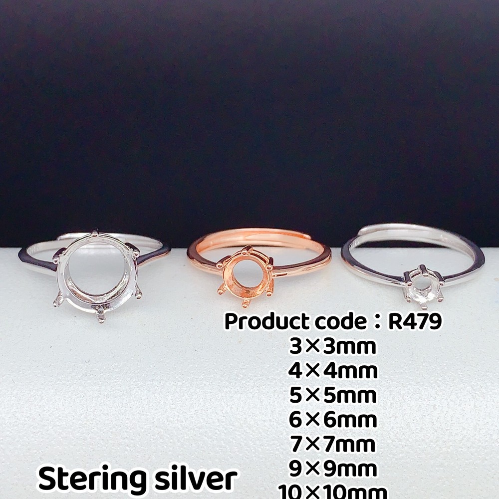 Empty silver925 ring setting, blank setting silver ring DIY R479
