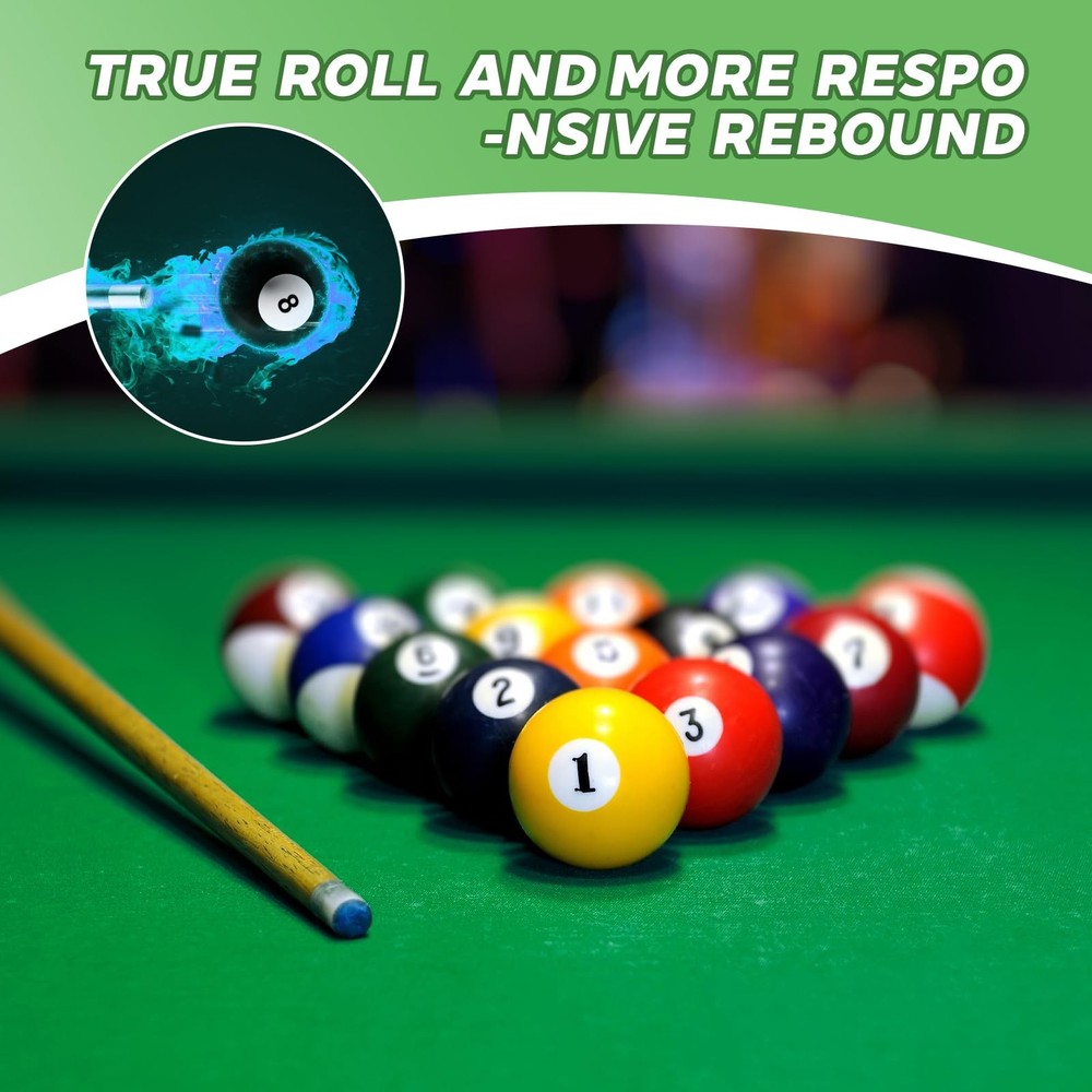 16 PCS Billiard Balls Set 2-1/4 Inch Regulation Size Pool Table Replacement