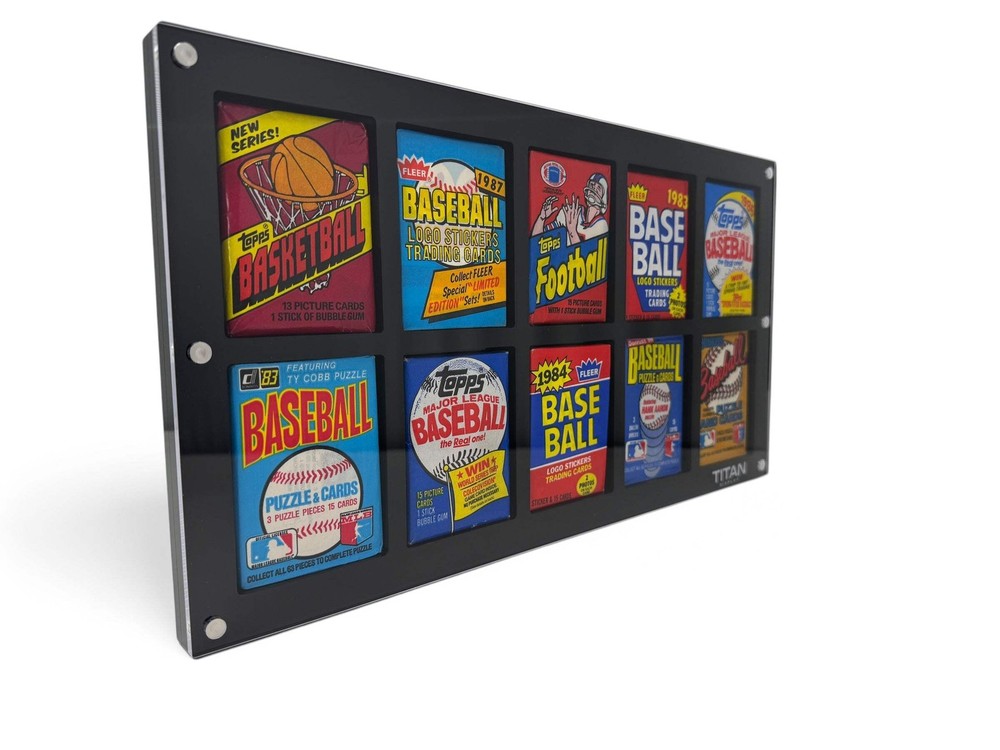 10 Wax Pack Hanging Wall Display Frame for Topps Fleer Donruss