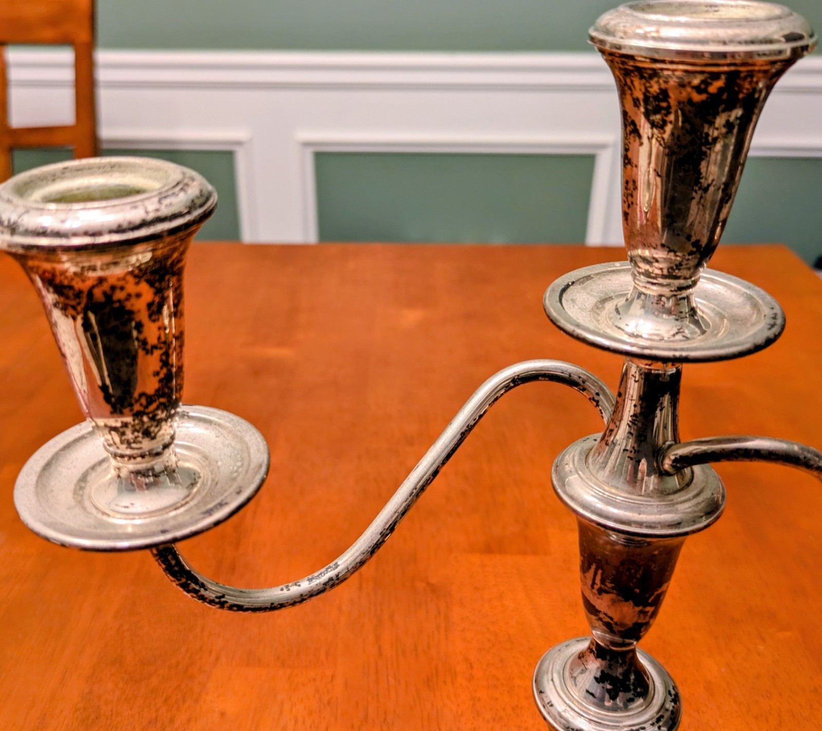 VINTAGE .925 STERLING SILVER REED & BARTON CANDELABRA 13.5" WEIGHTED