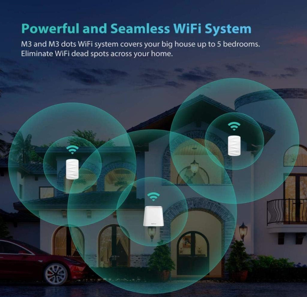 MeshForce M3 Dot Wall Plug WiFi Extender, Works with MeshForce M1 and M3