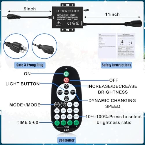 Outdoor Dimmer for String Lights Christmas Light Controller Xmas Remote
