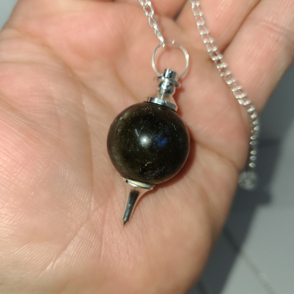 Labradorite Sephoroton Ball Sphere Crystal Dowsing Pendulum Divination Tool