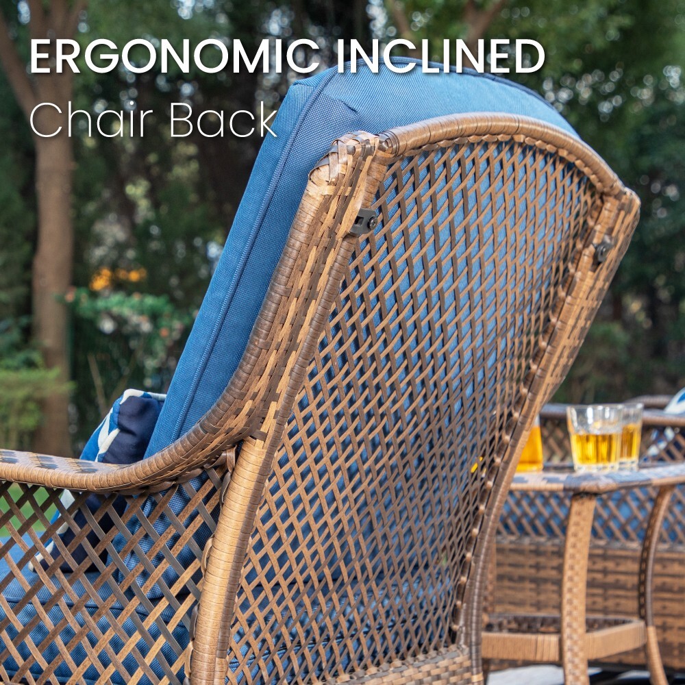 3Pcs Rattan Furniture Outdoor Furniture Wicker Patio Conversation Set w/Cushion