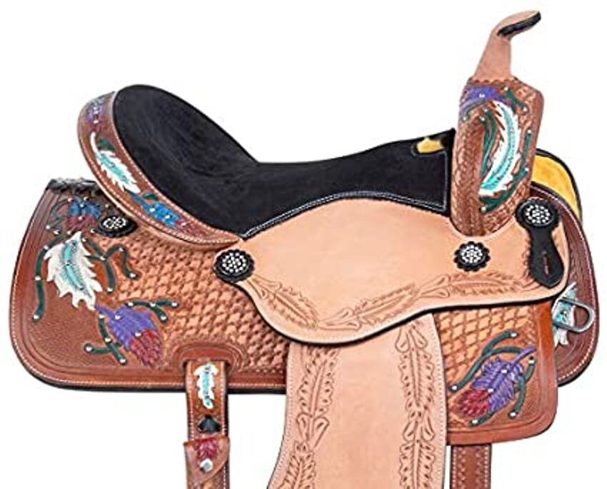 Premium Quality Leather Western Saddle Hand Tooling & Carving All Customisations