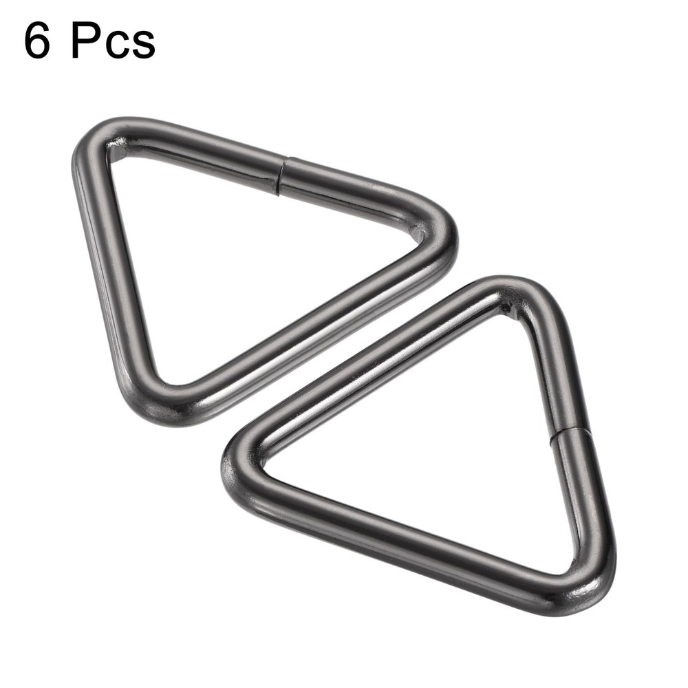Metal Triangle Buckle 38mm Inner Width Dark Grey 6pcs