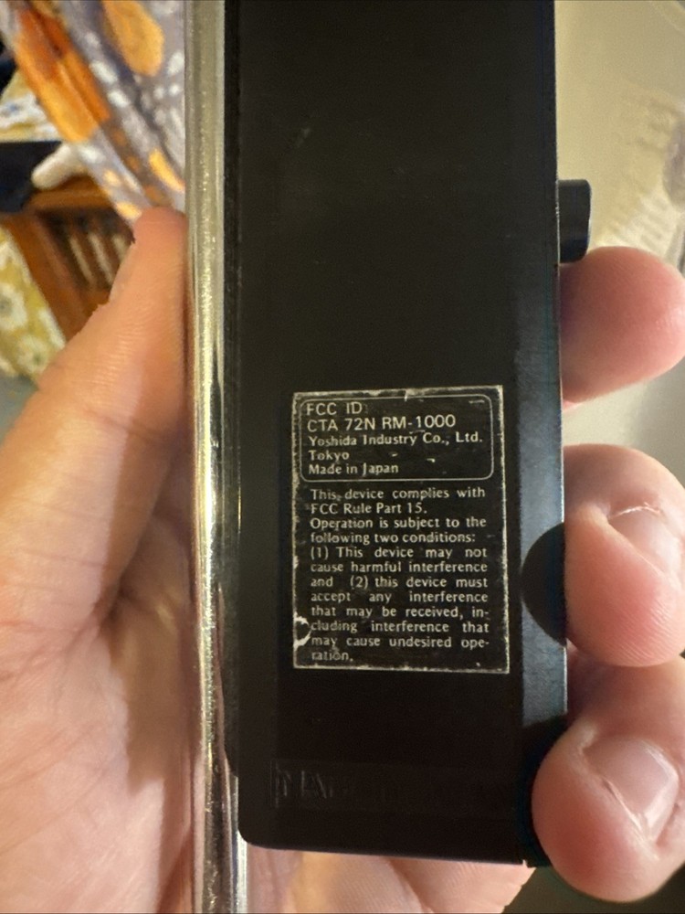 Yoshida Part 15 Low Power Communication Device Transmitter FCC ID CTA72NRM-1000