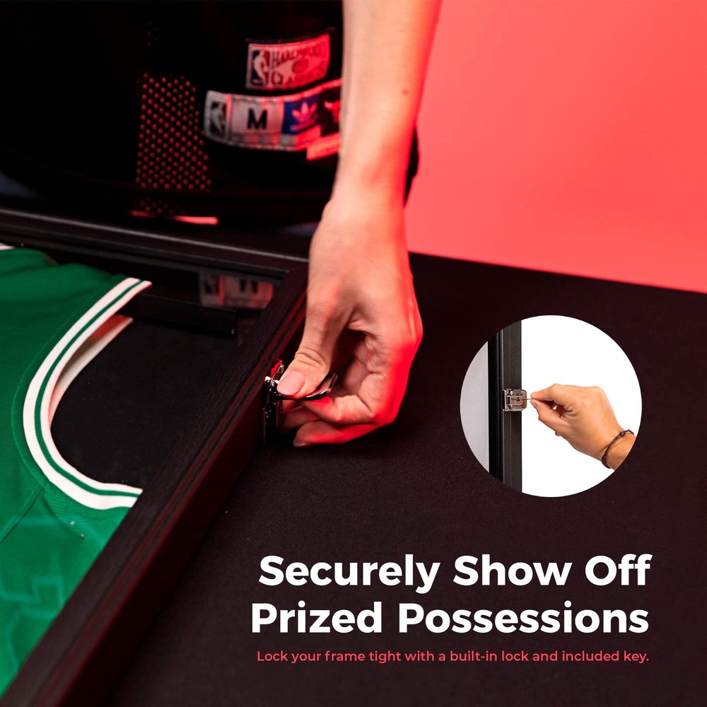 2-Pack Jersey Frame Display Cases – Double Pack, Black-case & Silver-locks