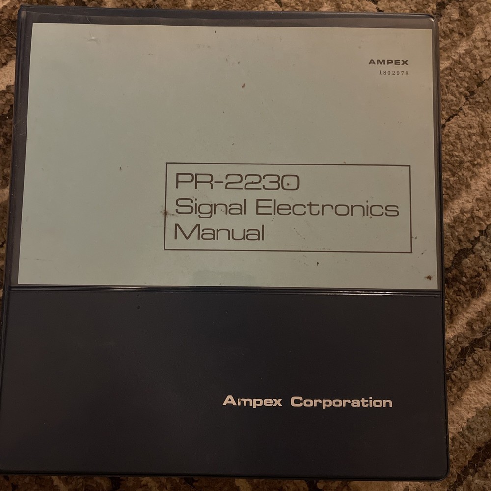 Ampex Pr – 2230 Signal Electronics Manual