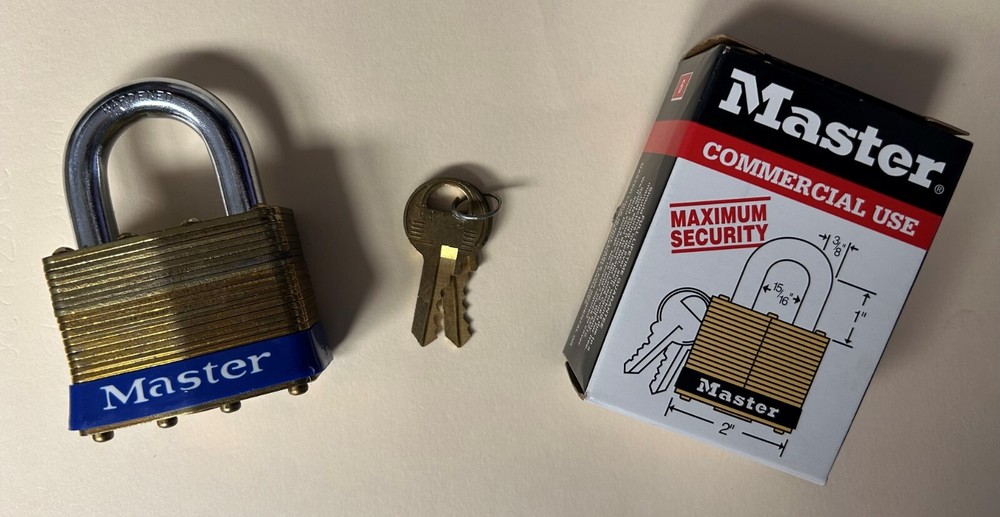 Master Lock No. 6 Padlock Keyed Alike A115 with 2 keys