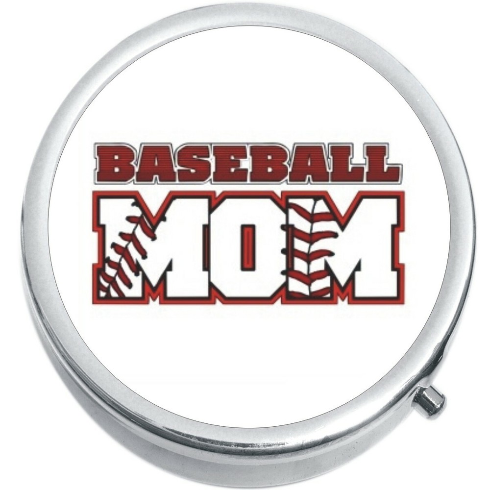 Baseball Mom Medicine Vitamin Compact Pill Box