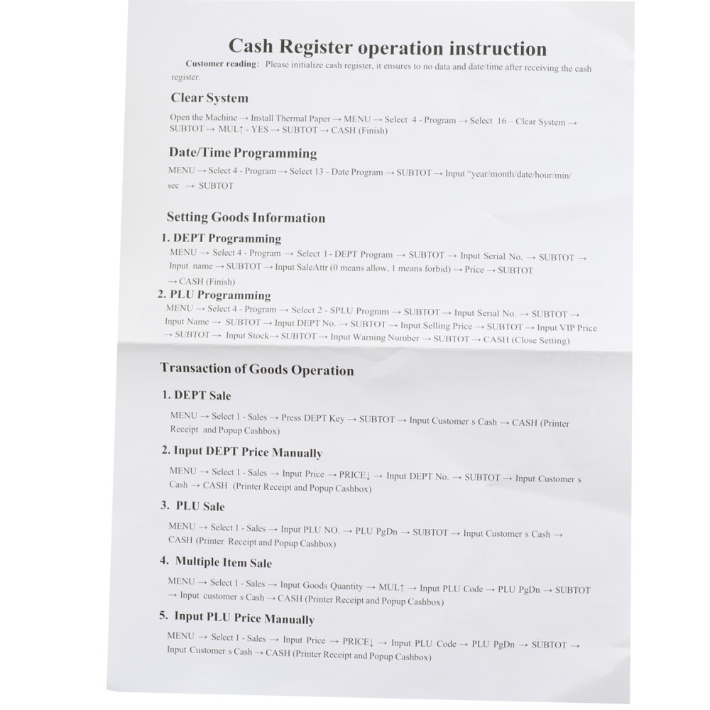 8 Digital LED Electronic Cash Register 48 Keys with Thermal Printer for Retail