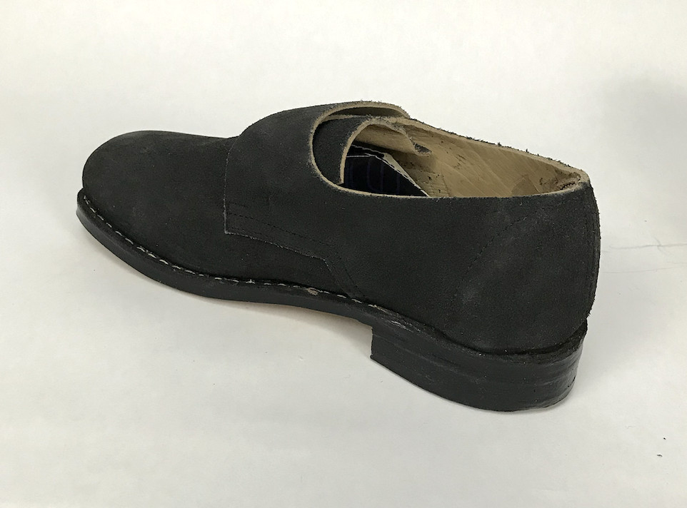 Colonial Buckle Shoes - Rough Out, Black Leather with Buckles Size 8