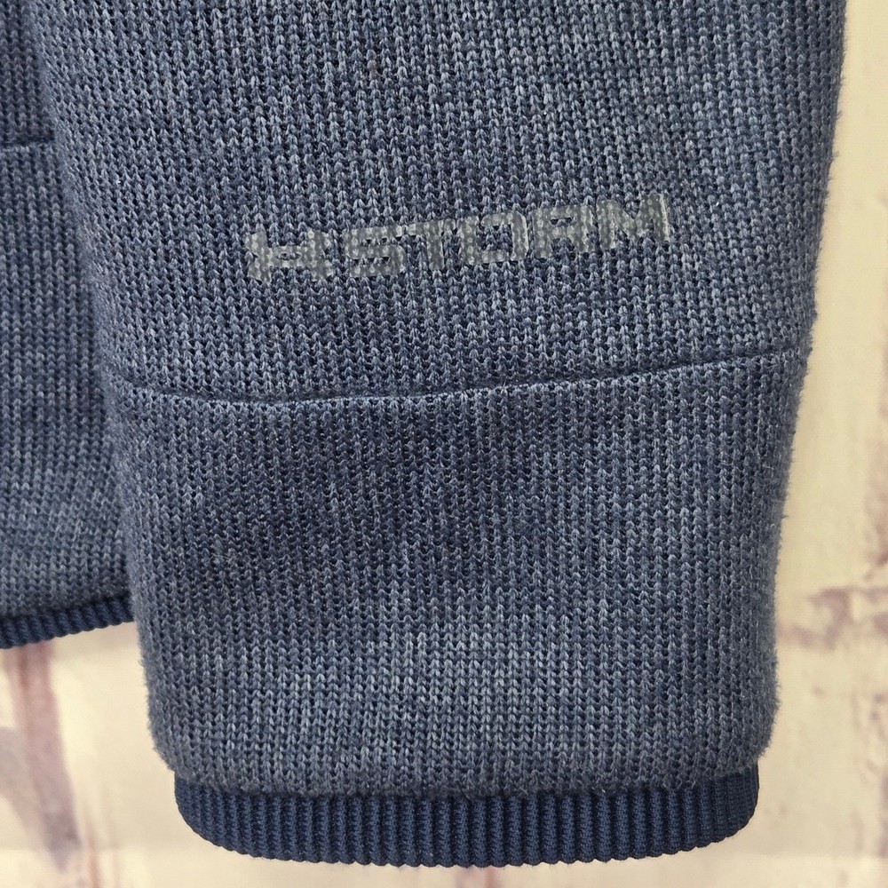 Under Armour Storm ColdGear Golf Pullover Men Medium Blue Snap Mock Neck Sweater