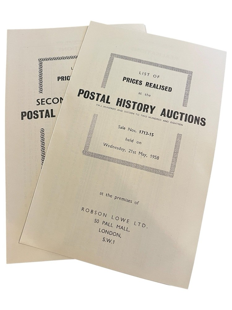1958-59 Robson Lowe Postal History Auctions Prices Realised Sheets (2) Boer War
