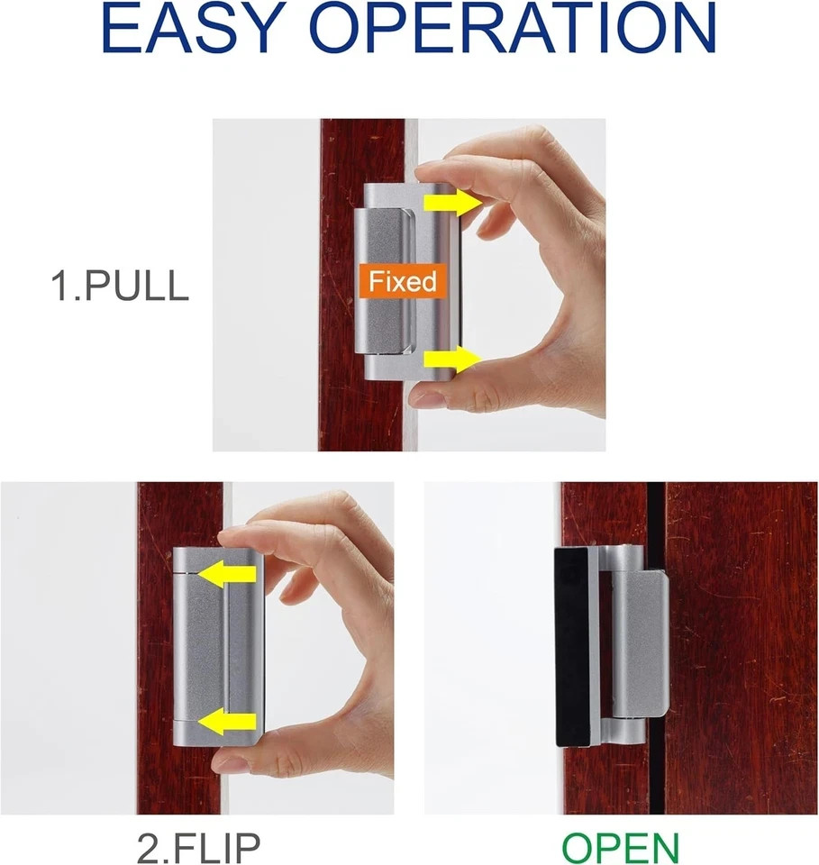 Home Security Door Lock, 2 Pack Door Reinforcement Locks for Front Door, Upgrade