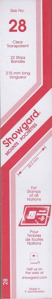 Showgard Strip Style Clear Stamp Mounts Size 28 by Showgard