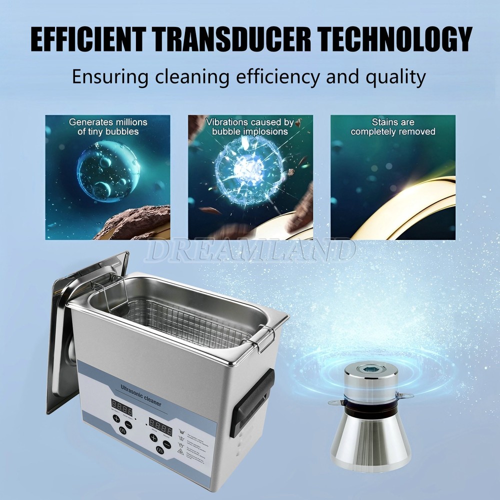 3.2L Ultrasonic Cleaner with Timer Heating Machine Digital Sonic Cleaner dp