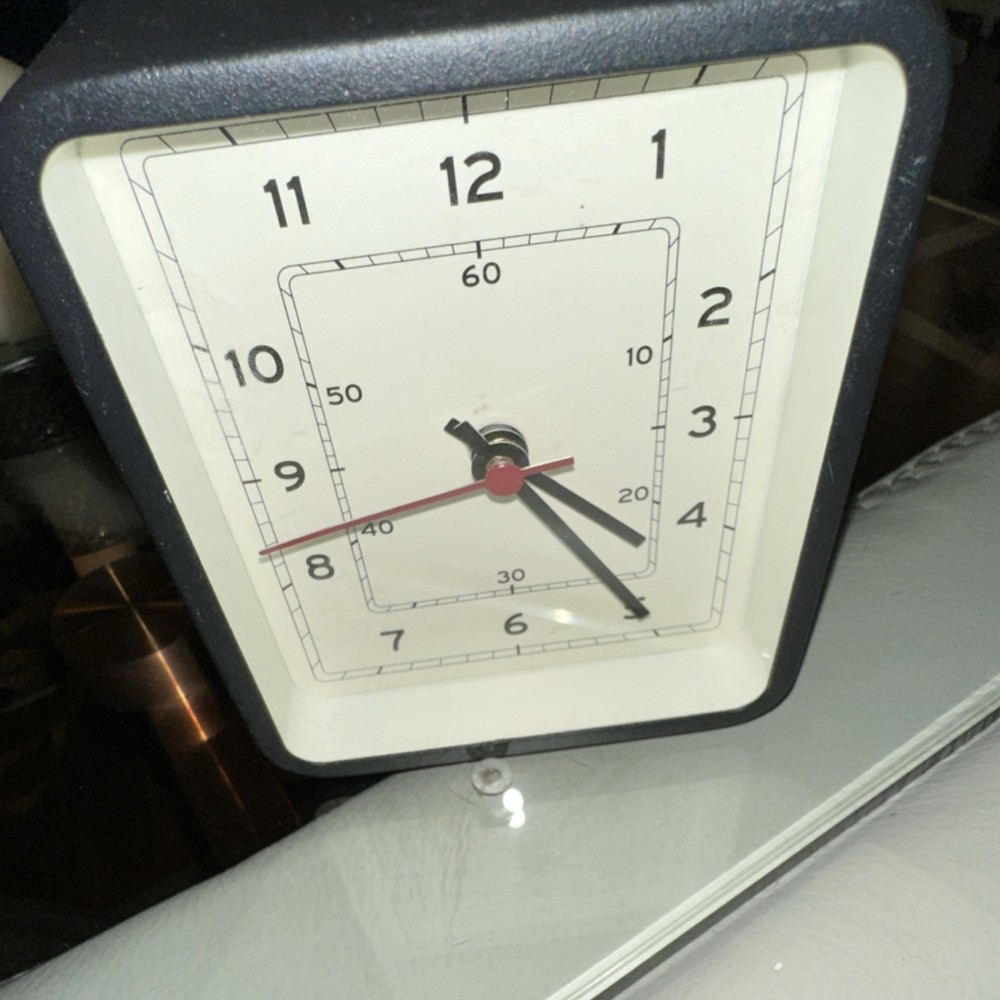 Hearth & Hand with Magnolia Rectangular Black & White Modern Desk Clock Analog