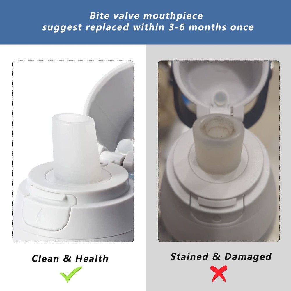 Water Bottle Mouthpiece Replacement for Brita Bottle - 3 Pack Silicone Bite V...