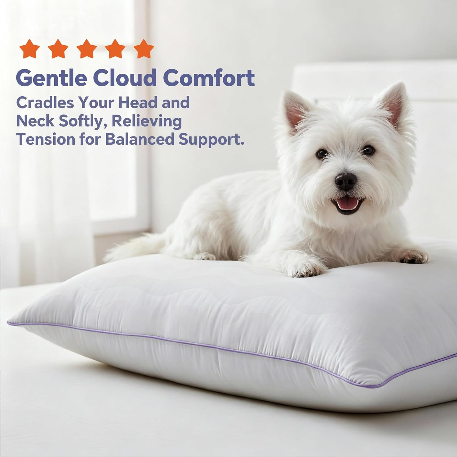 King Size Pillows Set of 2 - Hotel Collection Bed Pillows with down Alternative