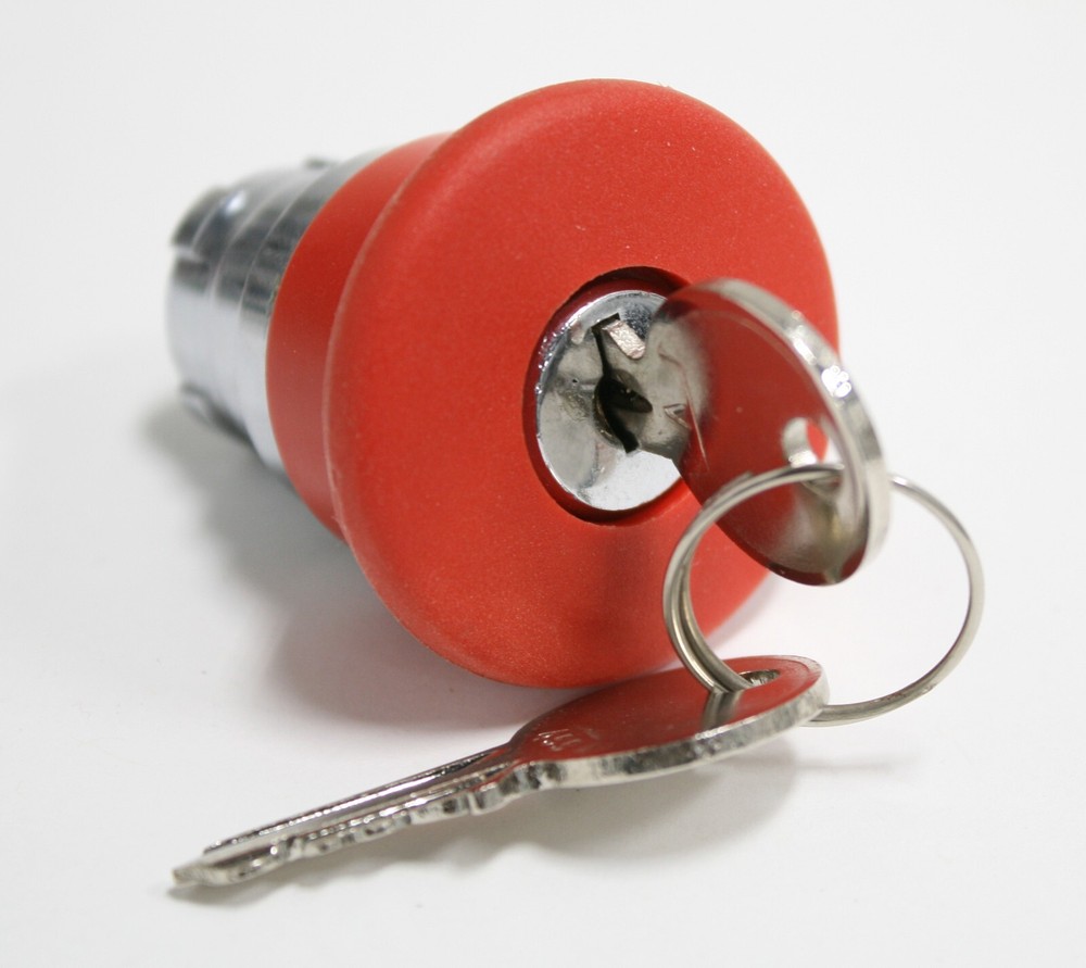 RB2BS14 22.5mm Red 40mm Mushroom Latching Key Release E-Stop Pushbutton RB2BE102