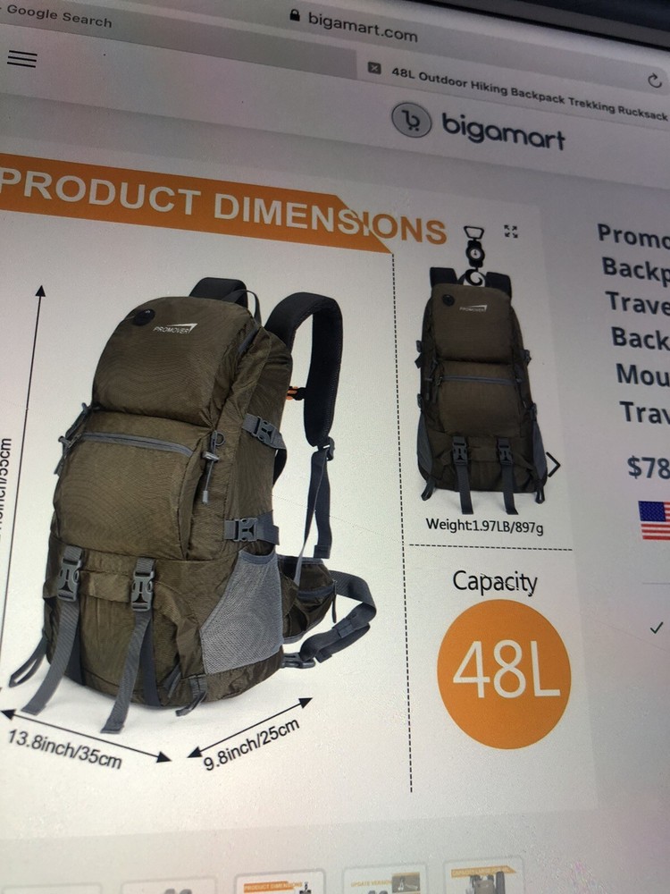 ProMover 48L Hiking Lightweight backpack