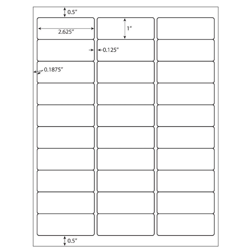 1" x 2 5/8" Address Mailing Labels Sheet FBA SKU Labels 30/sheet 30 UP Adhesive