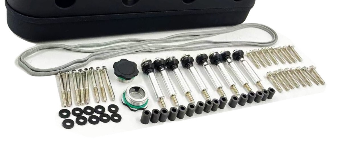 GM LS Valve Covers Aluminum Hidden Coils Smooth Top 2 Piece Design Black