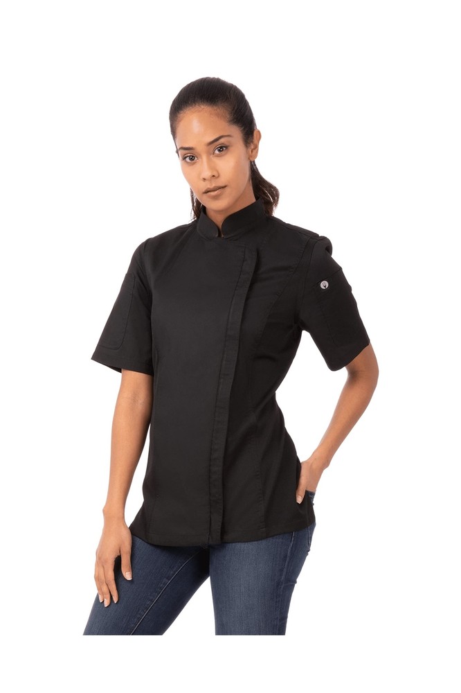 Chef Works Women's Springfield Chef Coat Small Black