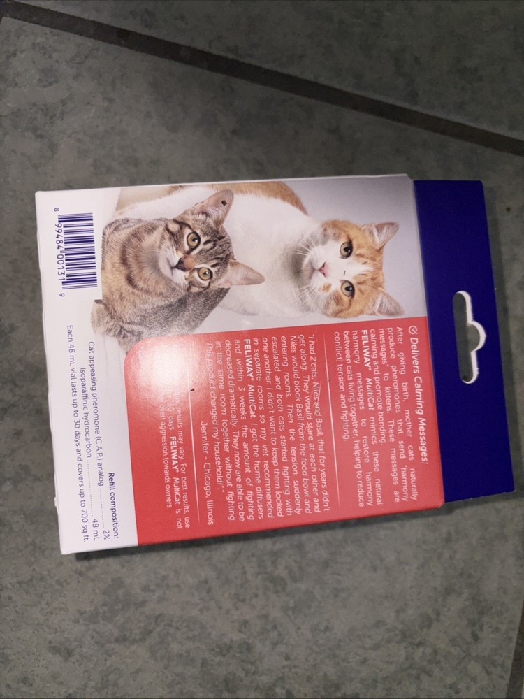 Feliway 30 Day Multicat Diffuser Plug-in Starter Kit Refill 48mL Exp: 02/2027