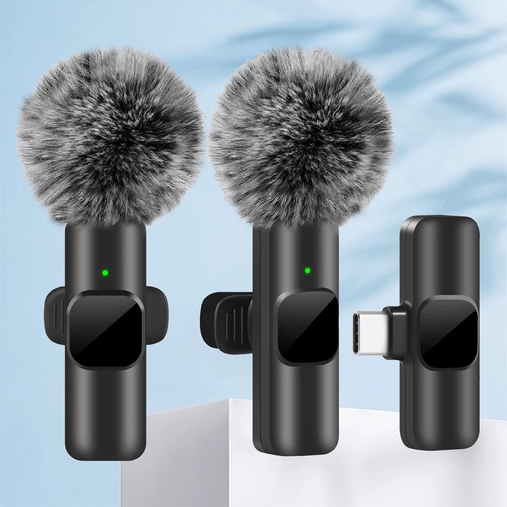 Lavalier Microphone Wireless Audio Video Recording Mini Mic For Android/iPhone