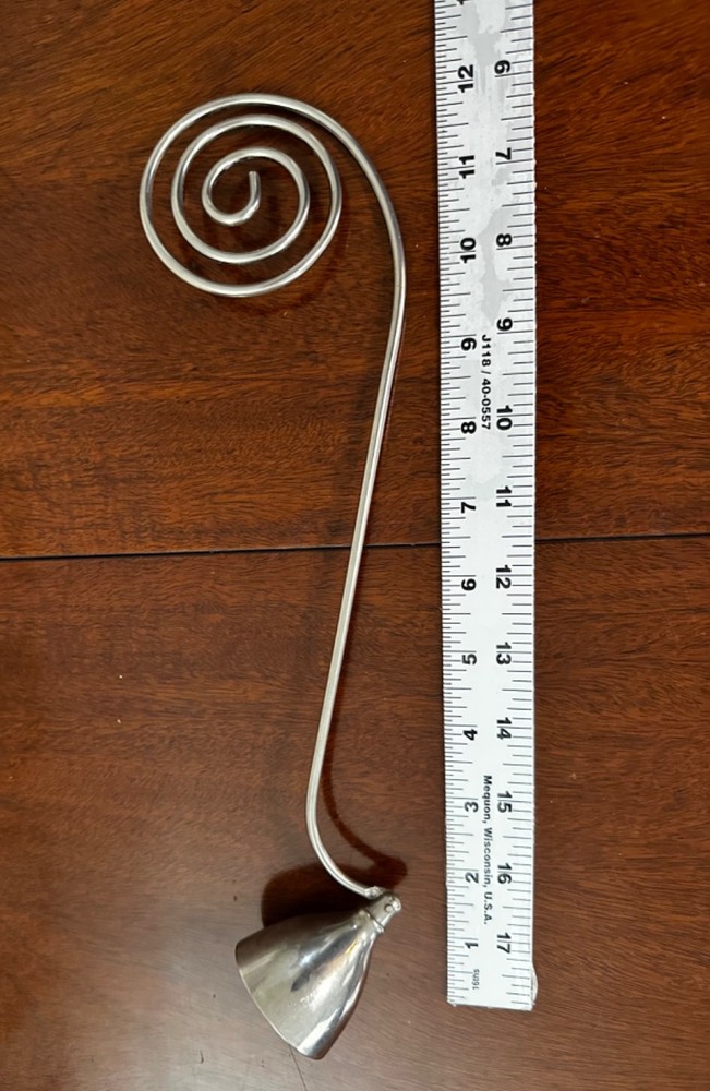 12" Silver plate Candle Snuffer with spiral design handle