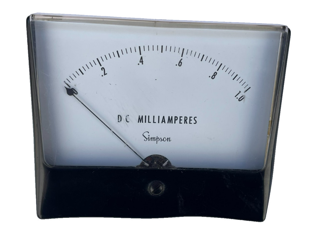 Simpson DC Milliamperes Pane Meter 0-1.0