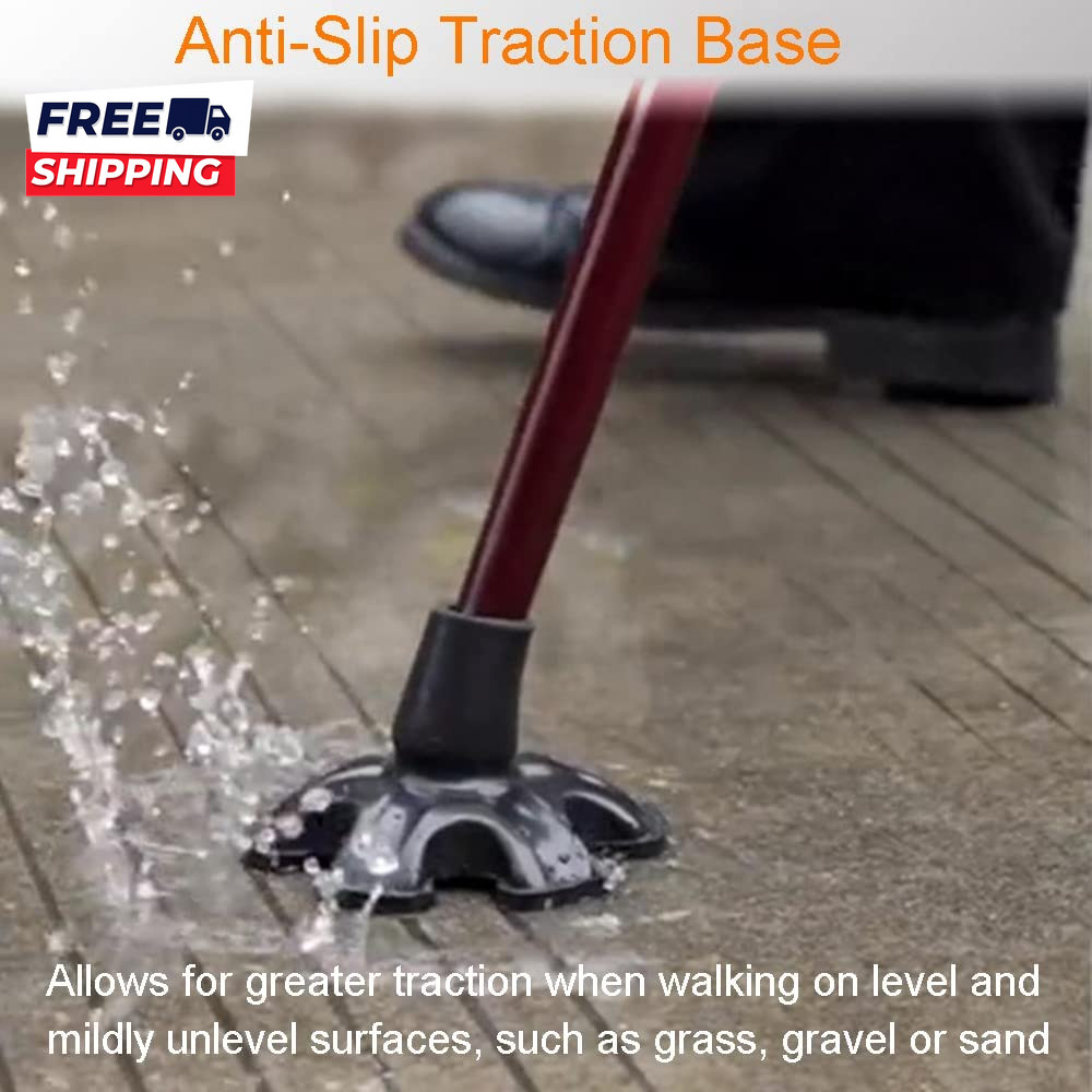 Cane Tip with 6 Support Rubber Foot for Walking Canes 3/4 Inch Shaft, Self-Stand