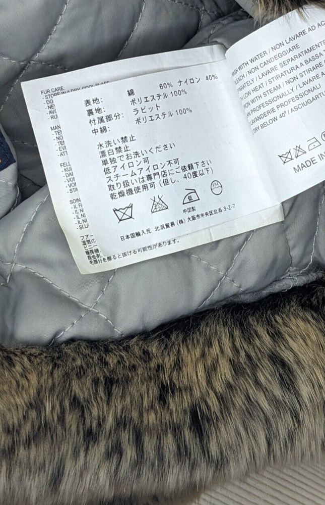 Woolrich Rabbit Fur Trim Hat Natural