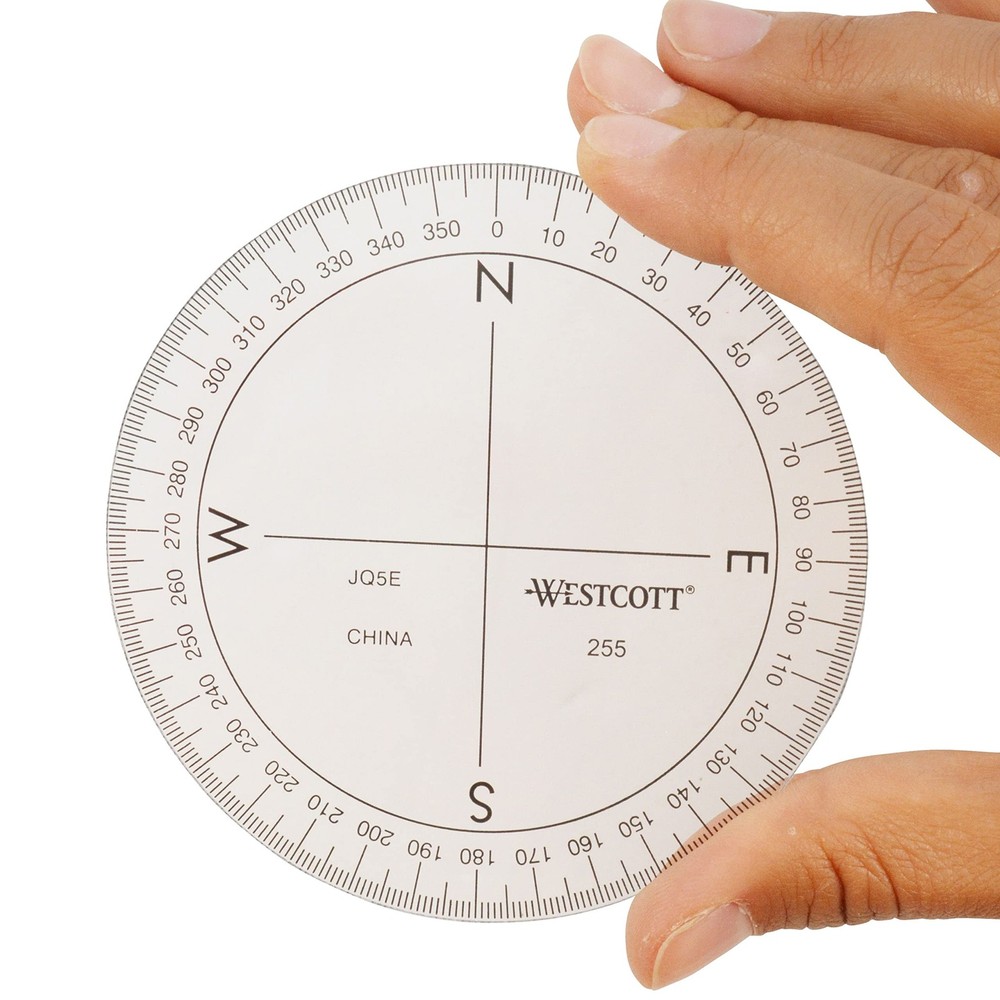 360-Degree Compass Protractor with Clear Dial for Accurate Measurements
