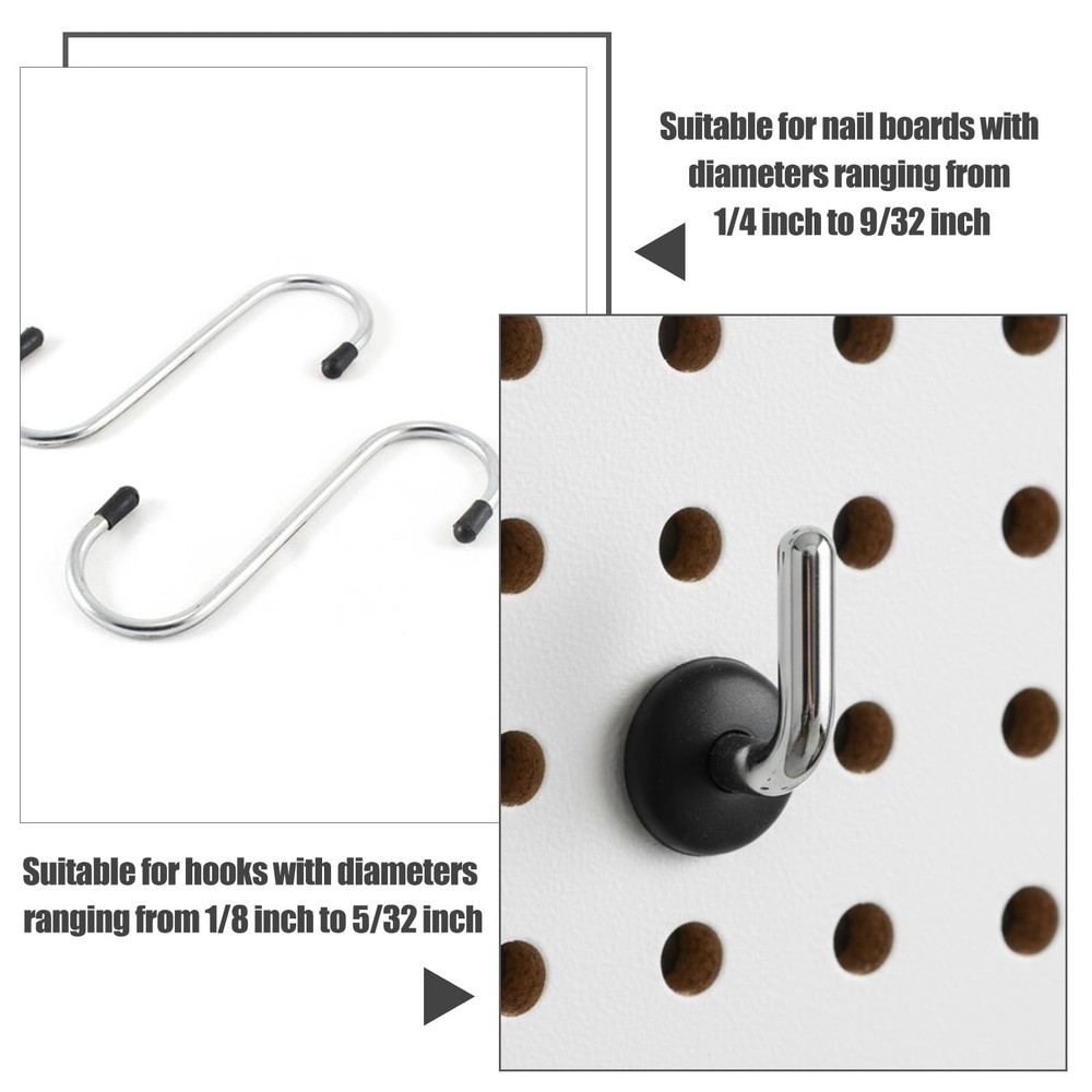 150Pcs Pegboard Hook Locks Silicone Peg Board Stoppers One Size, Black