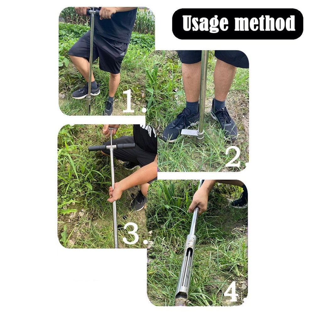 INTBUYING 40’’ Soil Sampler Probe Soil Test Probe 9.8’’Sample Ejector Foot Pedal