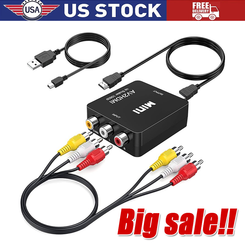 HDMI To RCA AV Adapter Converter Cable CVBS 3RCA 1080P Composite Video Audio