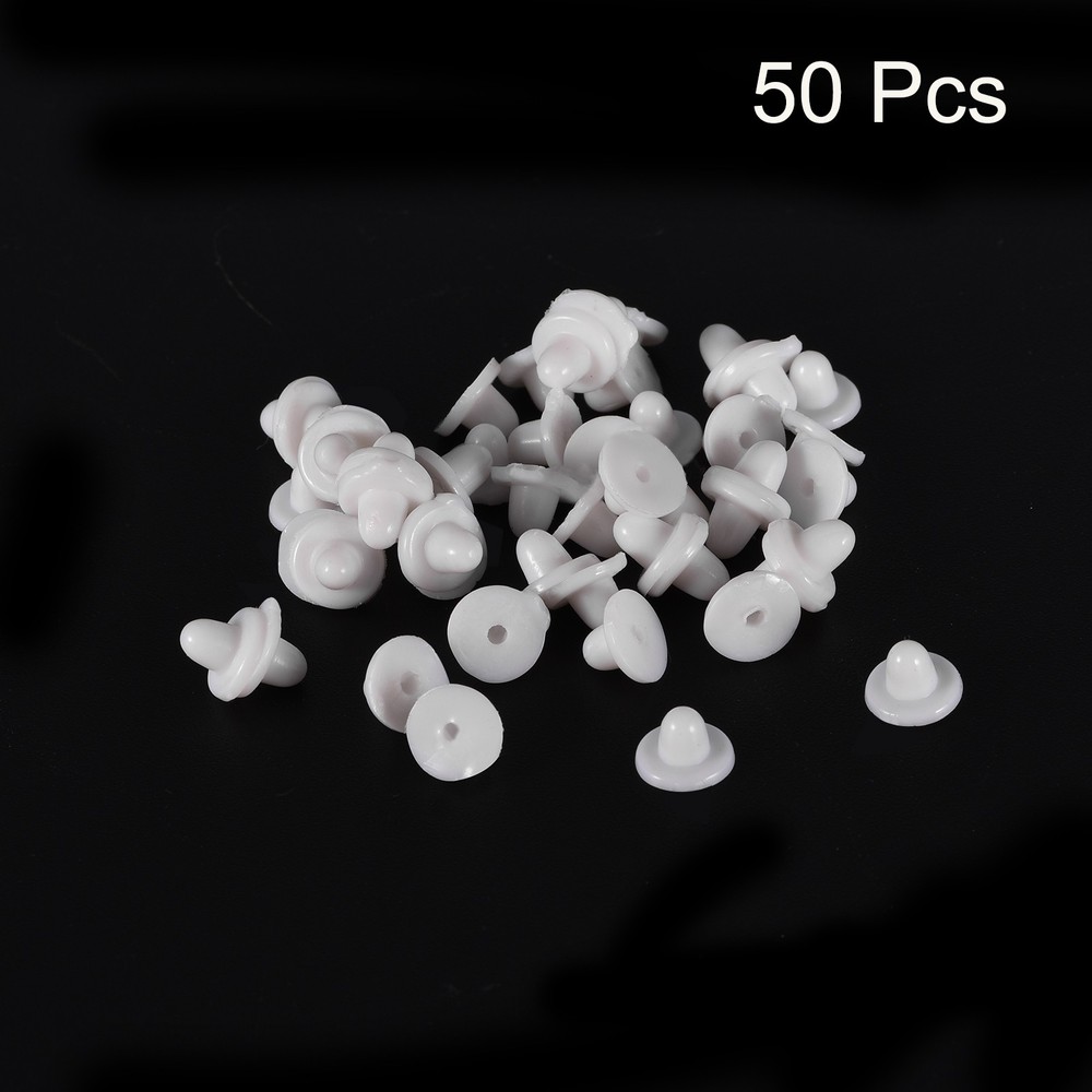 Earring Backs, 50pcs - Silicone Soft Earring Backs for Studs (White,8mm)