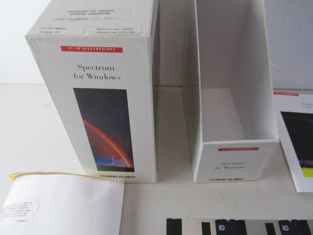 PERKIN ELMER Spectrum for Windows FT-IR Spectroscopy Software L110-8661