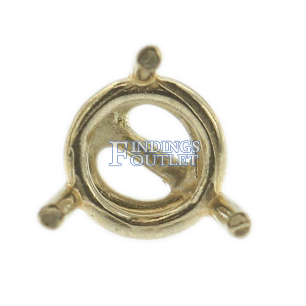 14k Yellow Gold Round Wire Basket Stud Earring Mounting Setting Push Back Post