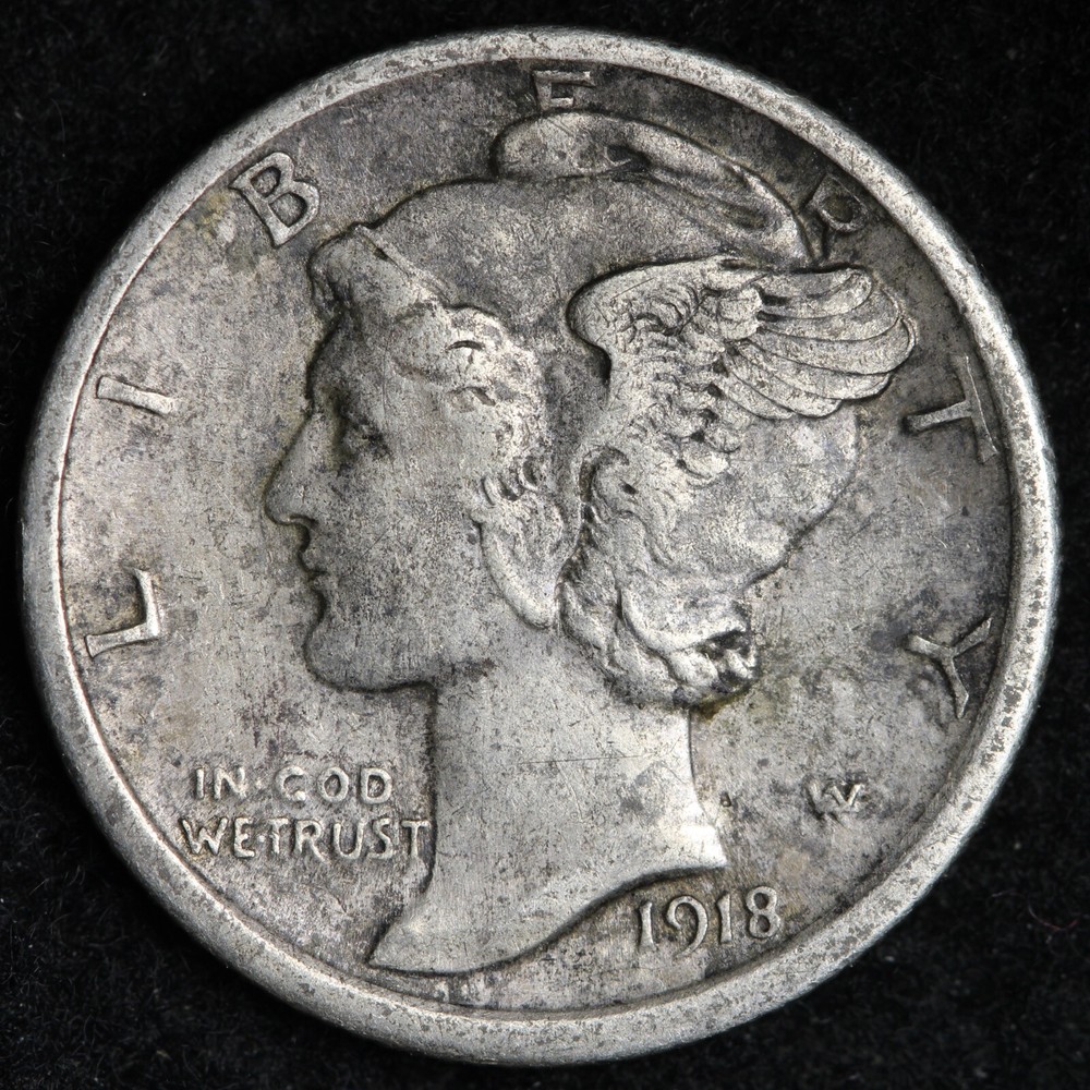 1918 Mercury Silver Dime CHOICE XF++ E269 JN