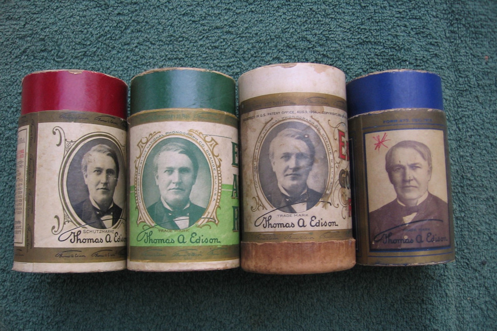 Vintage Edison Phonograph Empty Record Cylinders