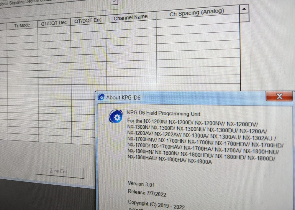 Kenwood KPG-D6 KPG-D6N software programing and coding for NX radios 2026