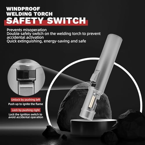 Torch Lighter, Butane Refillable Multifunction Straight Flame Bright Titanium
