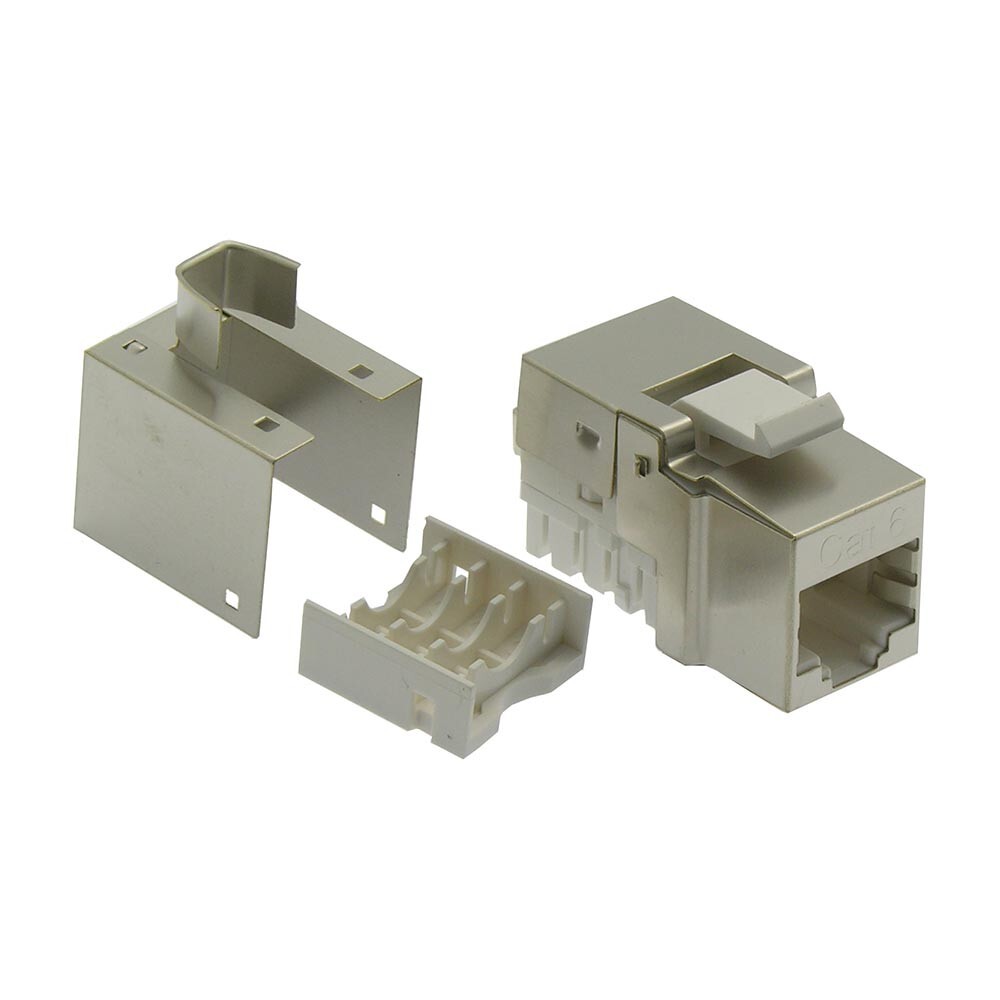 2 PACK - Shielded CAT6 Keystone RJ45 Ethernet Network 110 Punch Down Jack Silver