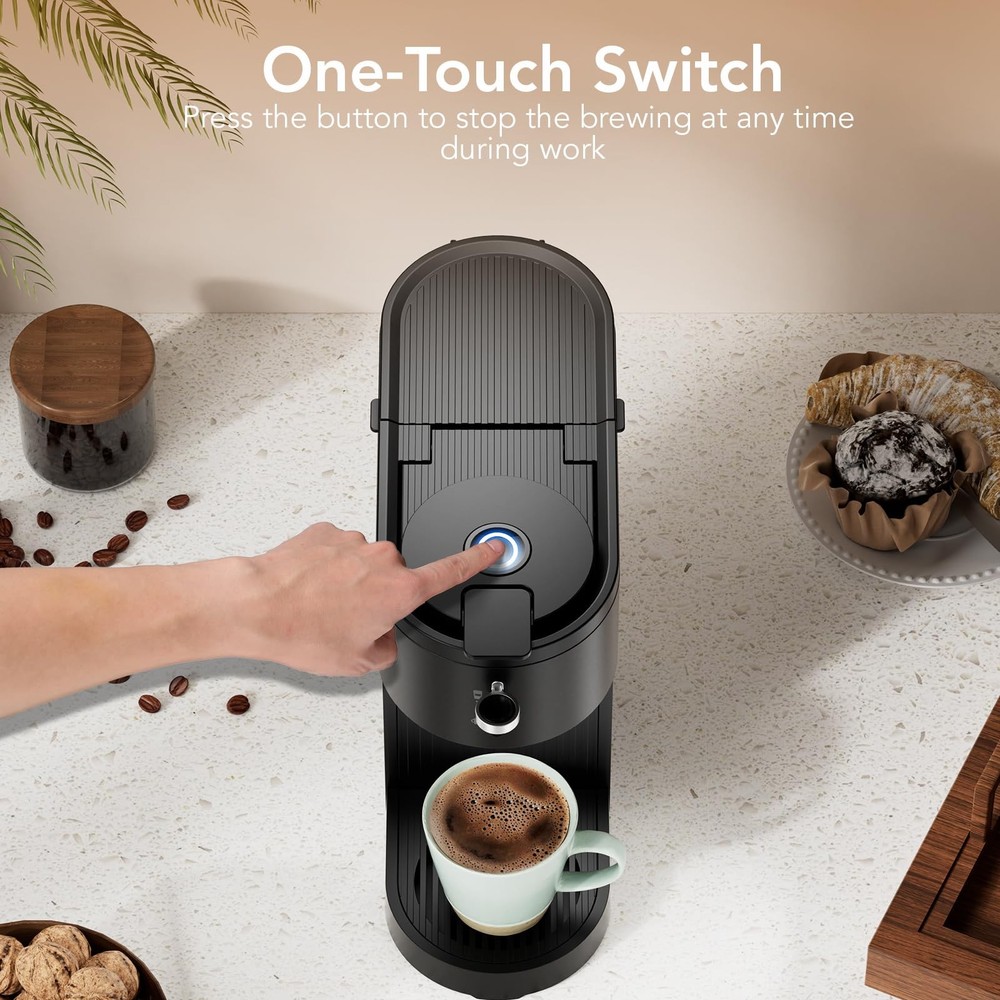 Single Serve Coffee Maker – Brew with Coffee Pods & Grounds, Compatible with ...